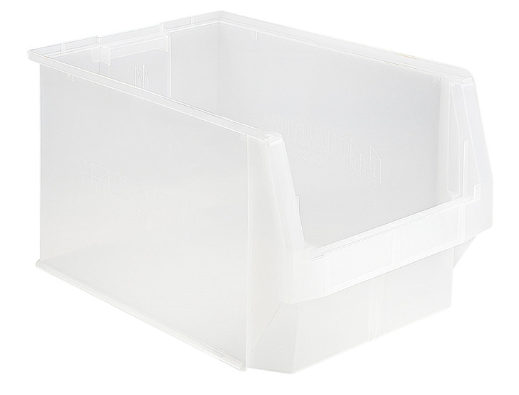 QMS533CL Magnum Bin, 19-3/4"L x 12-3/8"W x 11-7/8"H, 150 lbs. stack capacity, high density polypropylene, imprevious to most solvents, corrosion, rust and rot resistant, clear, Made in USA