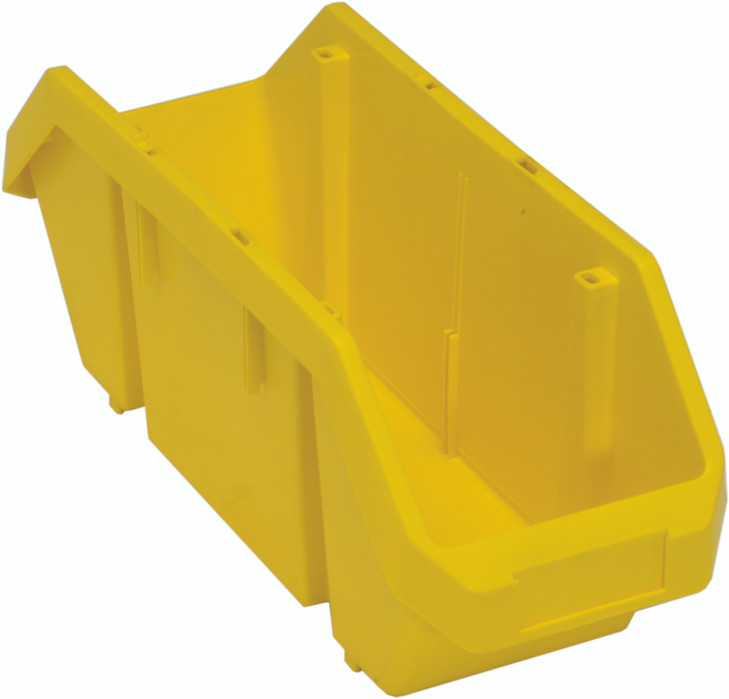 QP1867YL QuickPick Bin, 18-1/2"W x 6-5/8"D x 7"H, allows double sided access to stored items, heavy-duty polypropylene, yellow, Made in USA