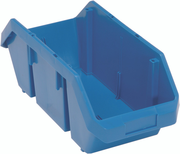 QP1887BL QuickPick Bin, 18-1/2"W x 8-3/8"D x 7"H, allows double sided access to stored items, heavy-duty polypropylene, blue, Made in USA