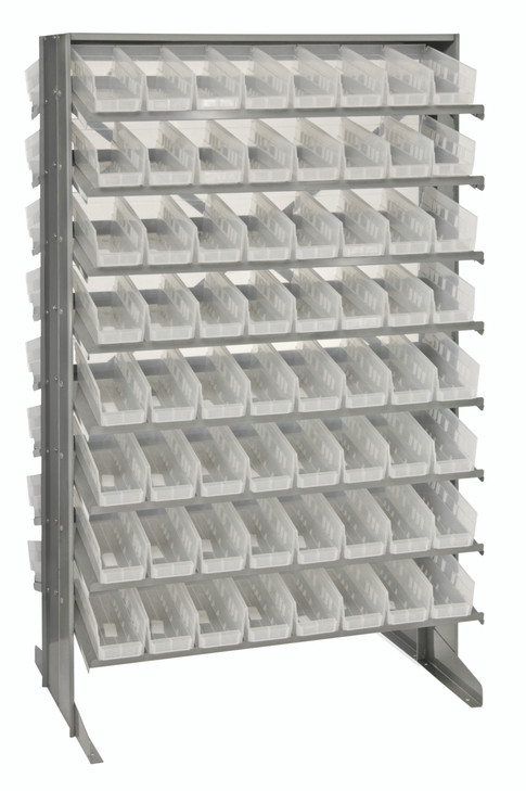 QPRD-101CL Pick Rack, slopped, double sided, 24"L x 36"W x 60"H, 800 lbs. capacity, (16) shelves configuration, includes: (128) QSB101 clear bins