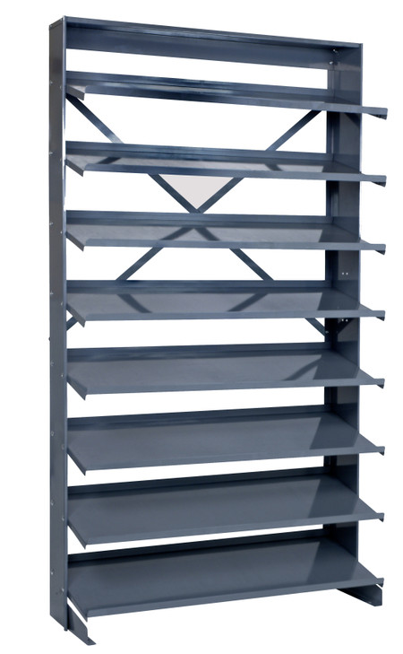 QPRS18-6 Pick Rack, slopped, single sided, 18"D x 36"W x 63-1/2"H, 400 lbs. capacity, includes: (8) shelves, steel (bins not included)