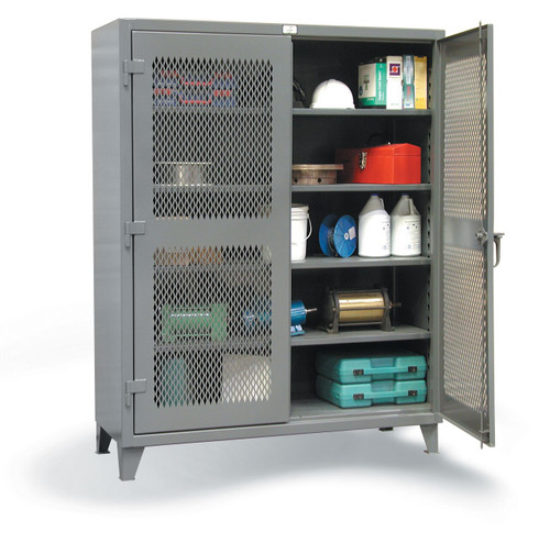 Quantum Storage Heavy-Duty Cabinet — 36in.W x 24in.D x 72in.H, No Bins, 4  Interior Shelves, 12 Door Shelves, Model# QSC-36-41S-12DSQSC-36-41S-12DS