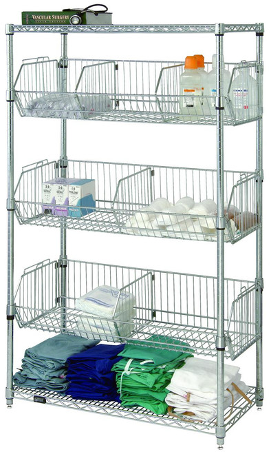1836BC6C Stationary Wire Basket Unit 18