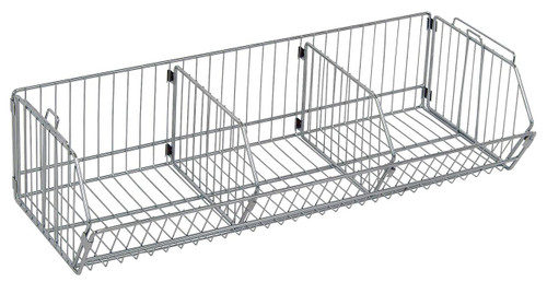 204812BC Stacking Wire Basket 20D x 48W x 12High 