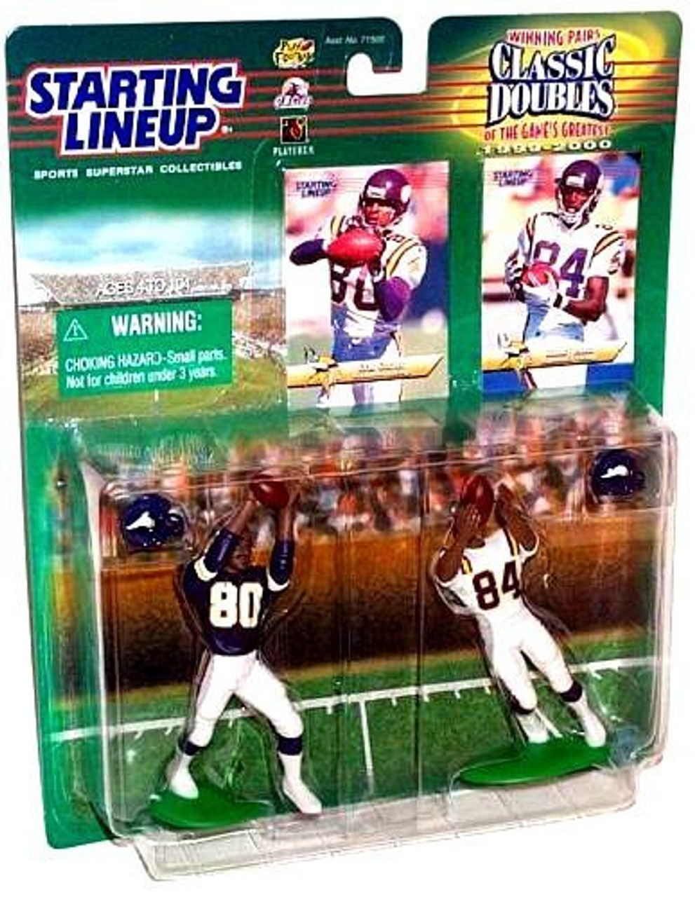 Cris Carter and Randy Moss of the Minnesota Vikings Action Figure Set -  1999 Starting Lineup Winning Pairs Classic Doubles NFL Football Superstar 