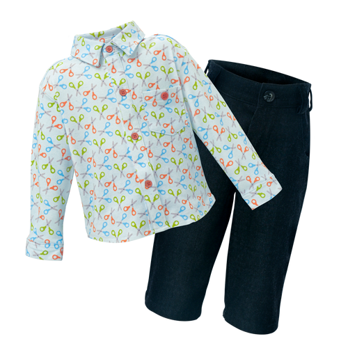 Scissors Jacket Shirt and Denim Pant - Baby Play