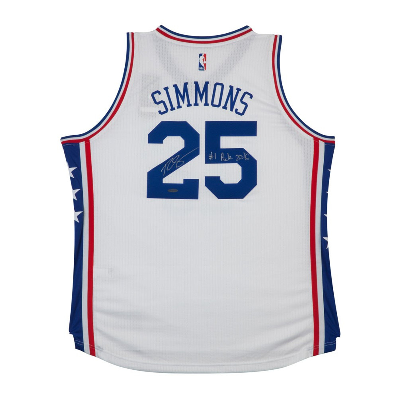 BEN SIMMONS Autographed & Inscribed 76ers Home Jersey UDA - Game
