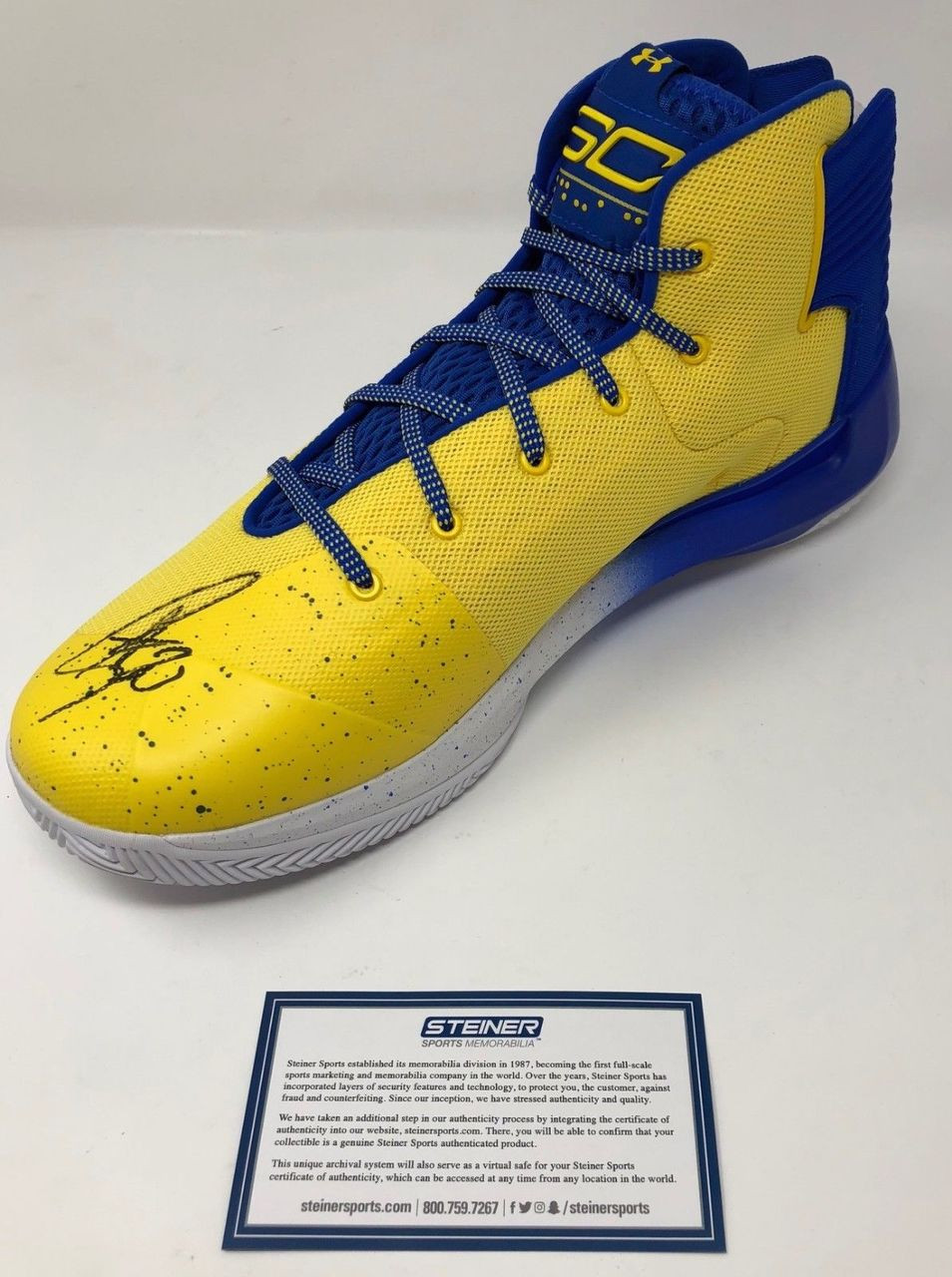 Under Armor Yellow Blue Shoe STEINER 