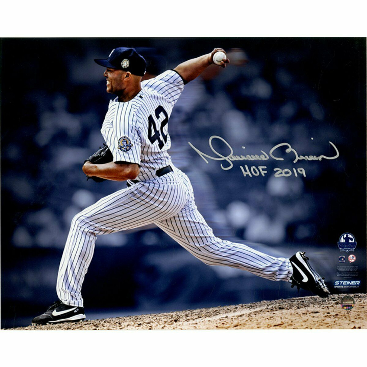 MARIANO RIVERA New York Yankees Autographed / Inscribed HOF 2019  'Pitching' 8 x 10 Photograph STEINER - Game Day Legends