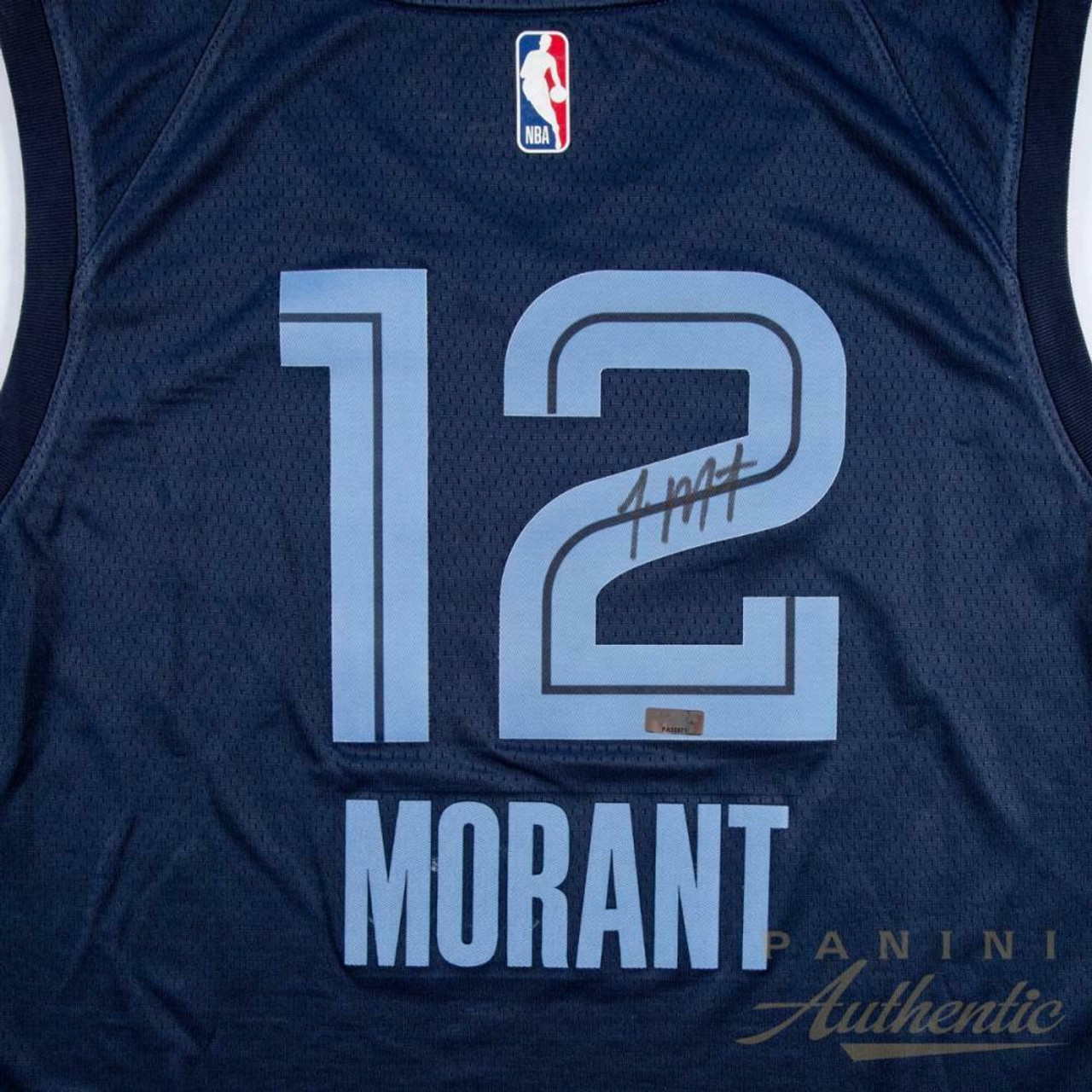 JA MORANT Autographed Grizzlies 75th Anniversary City Edition Basketball  PANINI