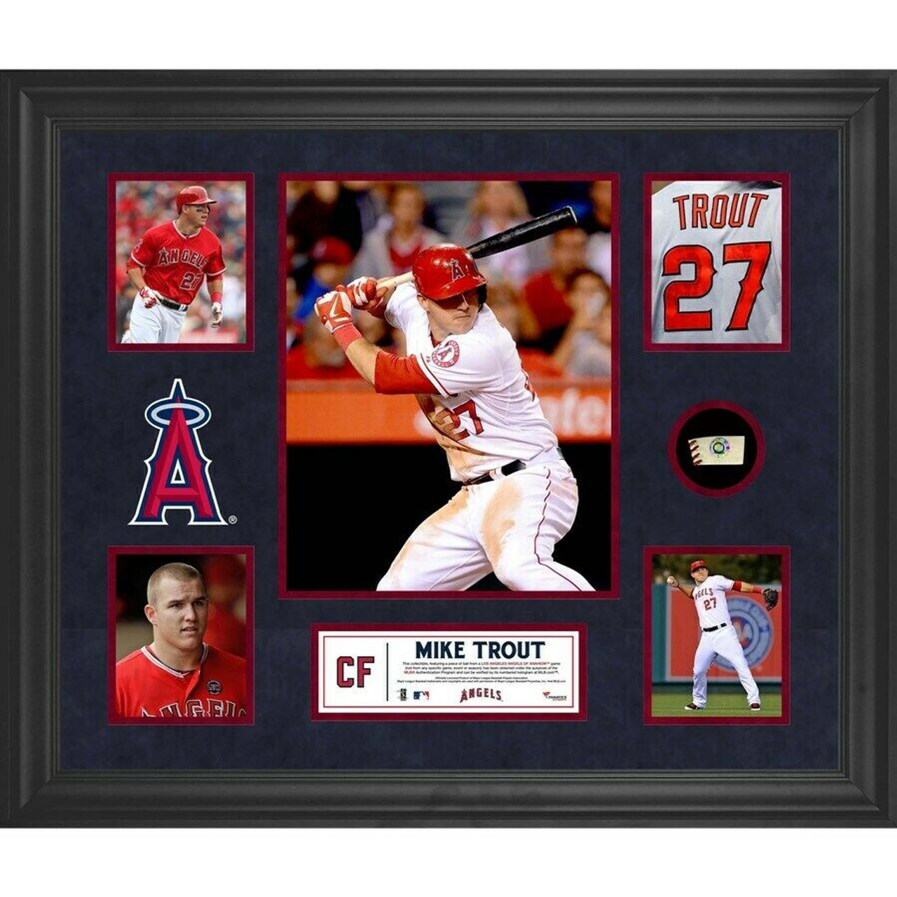 Mike Trout Autograph Photo Batting 23x27 MLB Authentication - New England  Picture