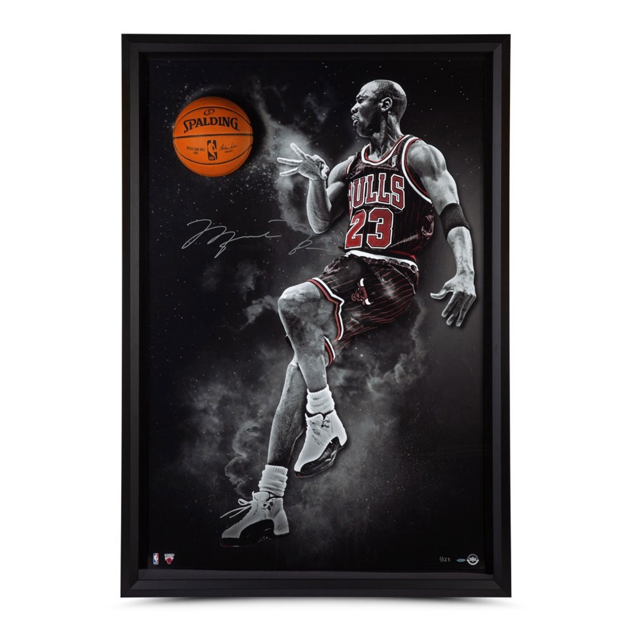 Michael Jordan Autographed Framed Chicago Bulls Jersey (UDA)