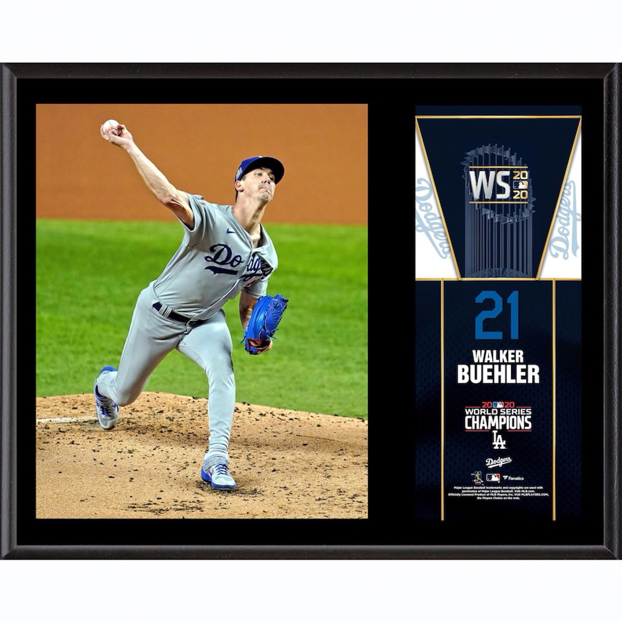 WALKER BUEHLER Los Angeles Dodgers 2020 MLB World Series Champions