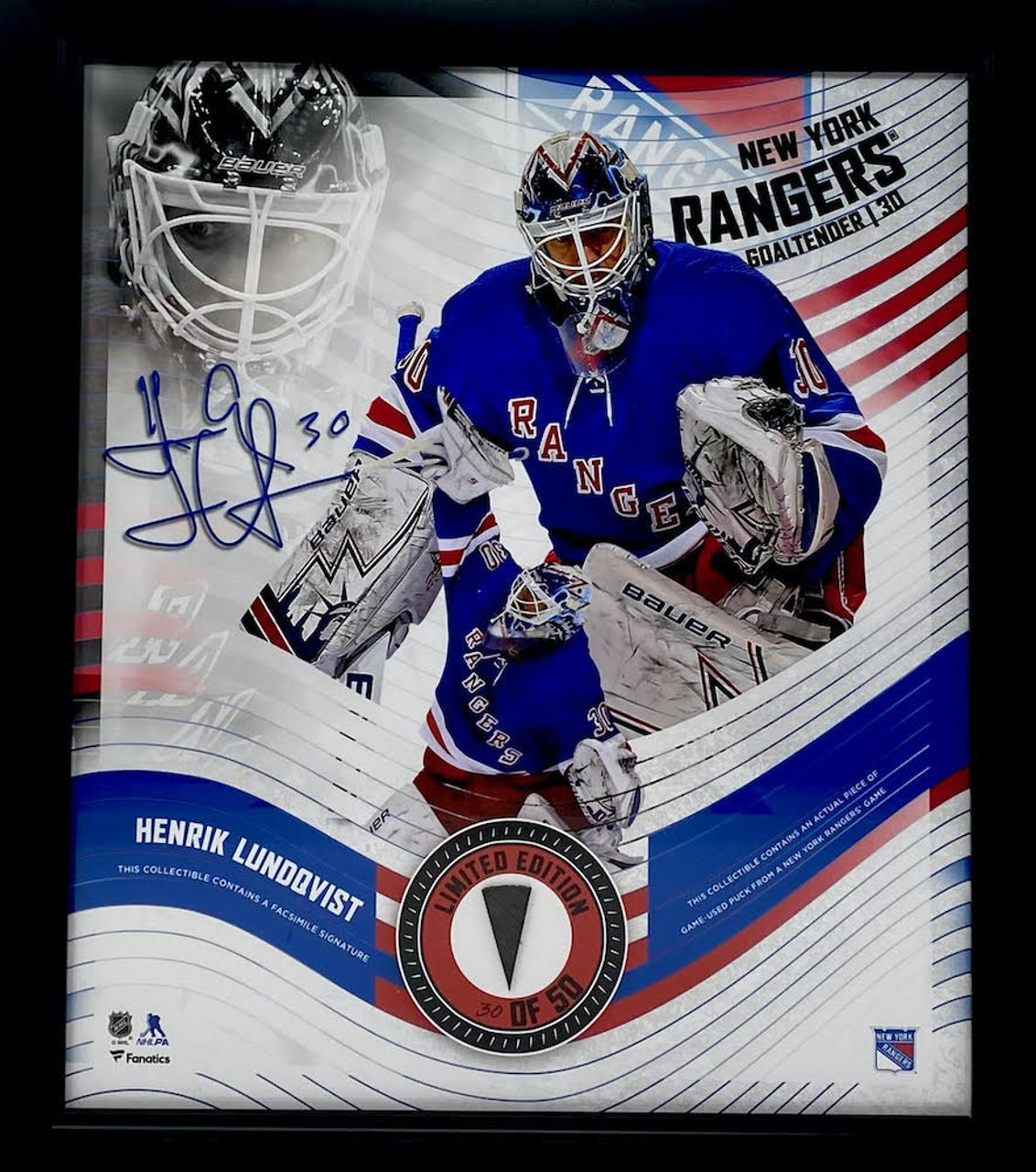 Henrik Lundqvist New York Rangers Autographed 2019 Model Official Game Puck  - Yahoo Shopping