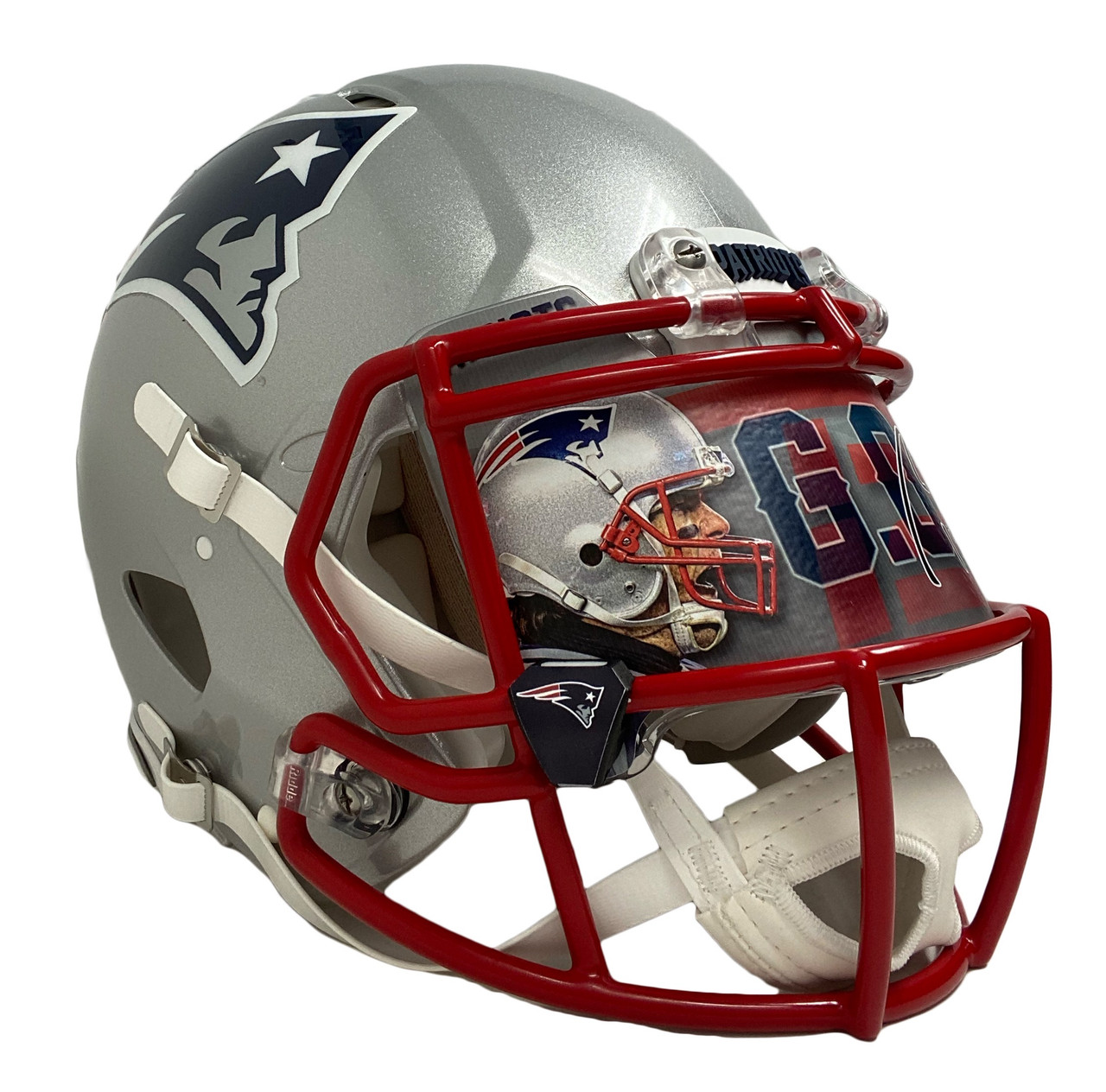 TOM BRADY Autographed Let's Go Authentic Patriots TB Helmet FANATICS LE  12/12