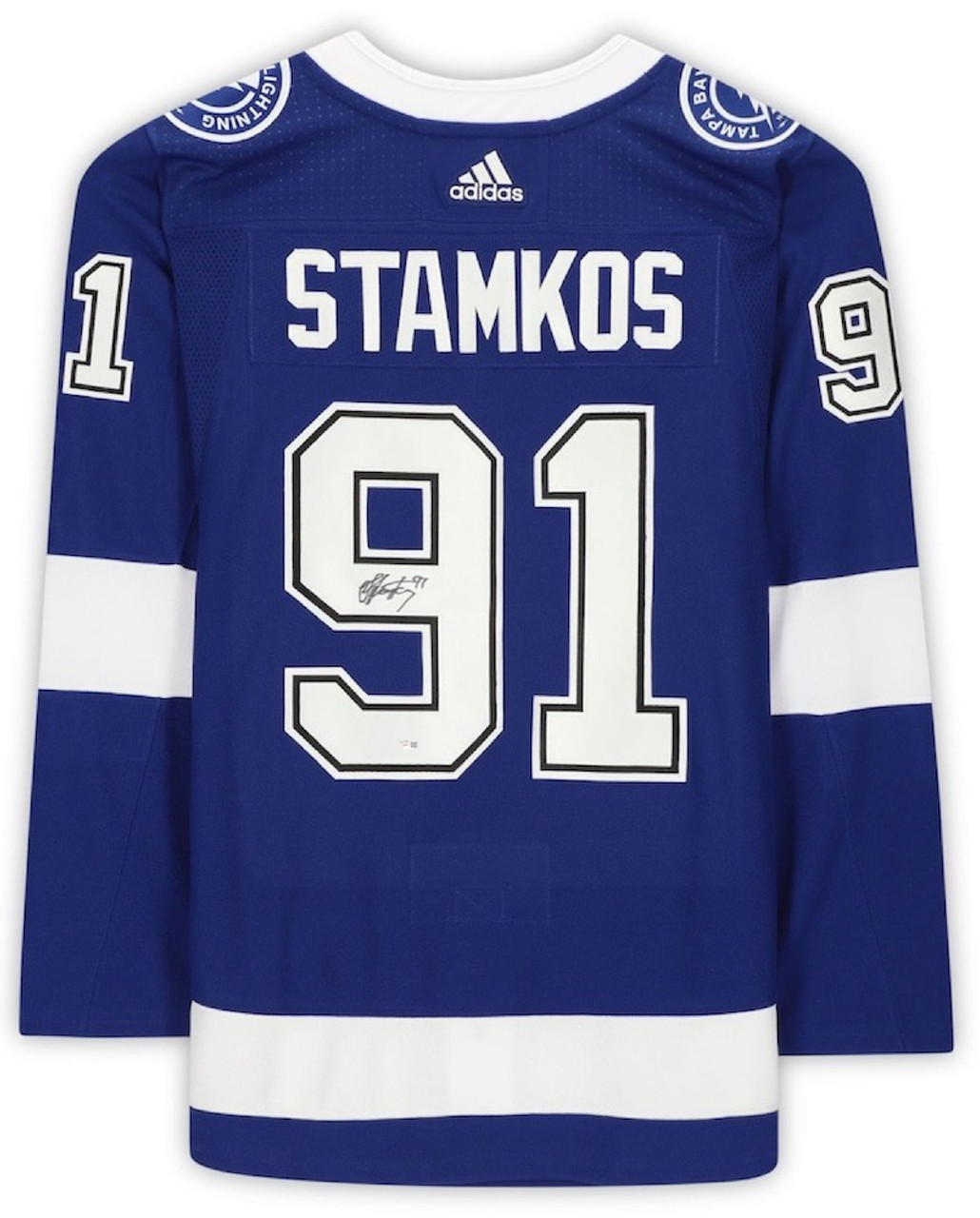 STEVEN STAMKOS Autographed Stanley Cup Patch Authentic Adidas Jersey  FANATICS