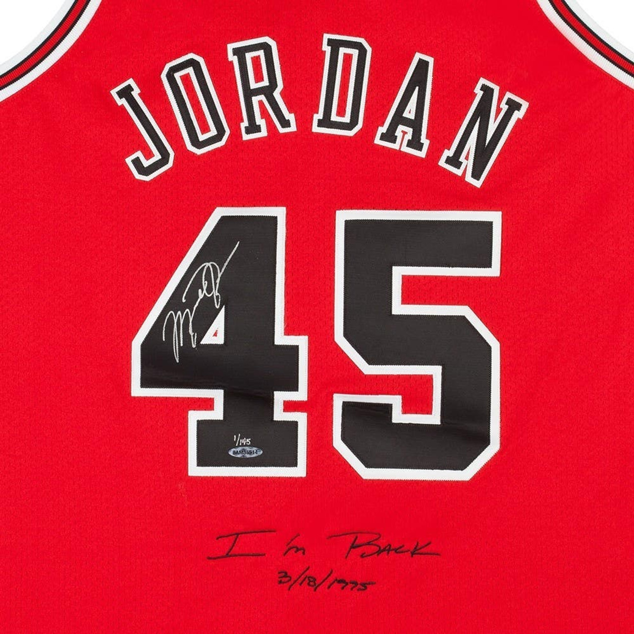 MICHAEL JORDAN Autographed & Embroidered 1995 Chicago Bulls #45 Red  Authentic Mitchell & Ness Jersey UDA