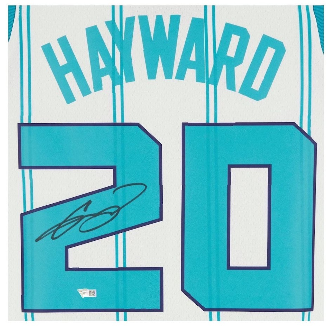 Gordon Hayward Charlotte Hornets Autographed Spalding Team Logo Woodgrain Basketball