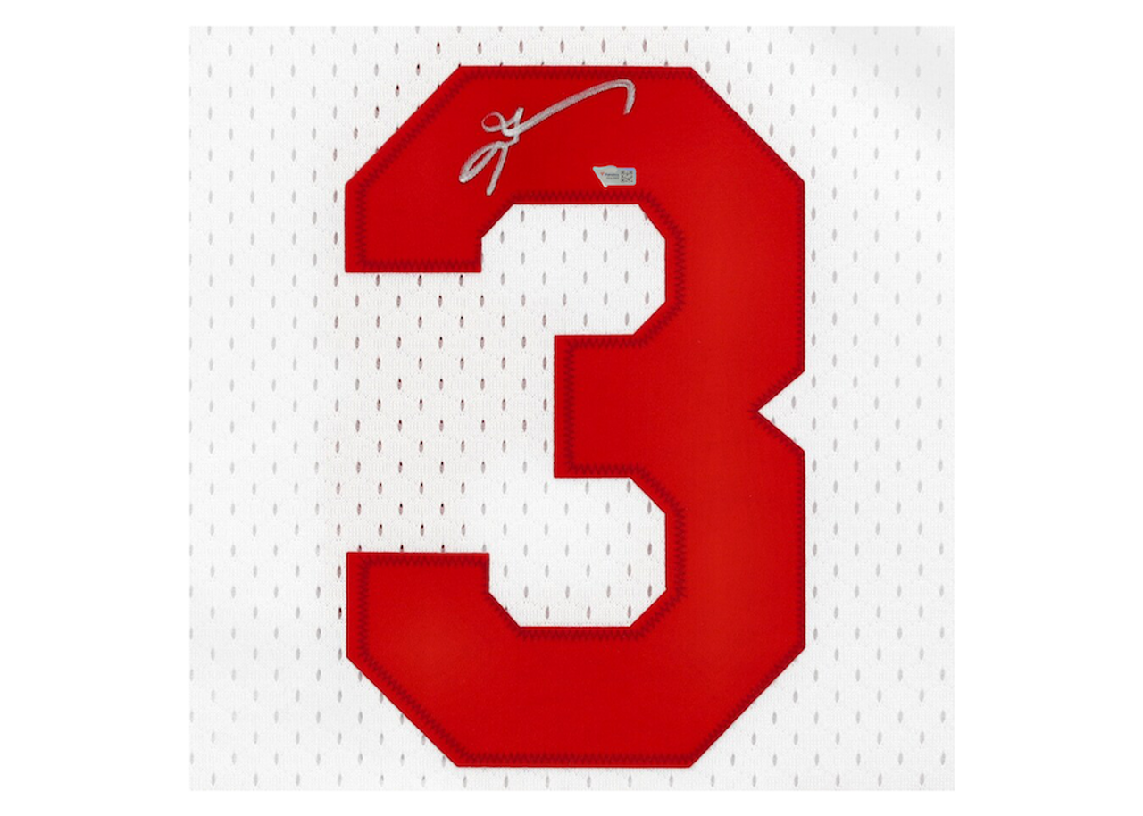 Philadelphia 76ers Allen Iverson Autographed Framed Red Jersey JSA Sto — RSA
