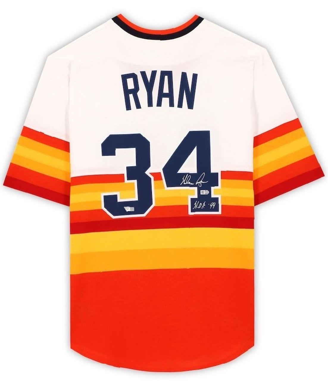 Autographed Houston Astros Nolan Ryan Fanatics Authentic Majestic White  Replica Cooperstown Collection Jersey with HOF 99 Inscription