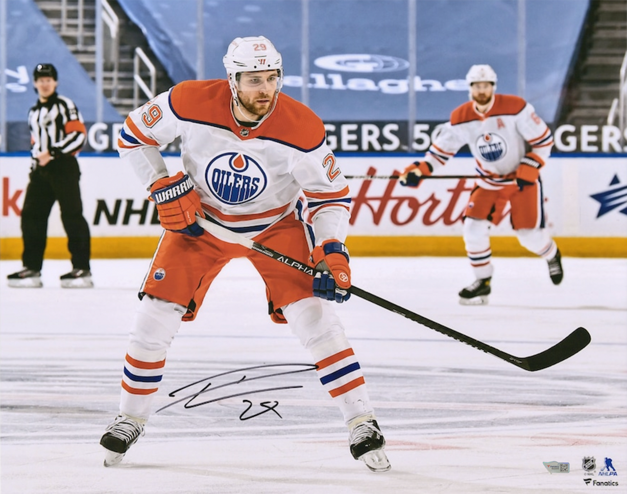 LEON DRAISAITL Autographed Edmonton Oilers Authentic Royal Alt