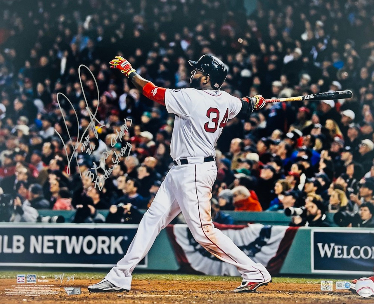 DAVID ORTIZ Boston Red Sox Autographed Black Leather Baseball with HOF 22  Inscription FANATICS - Game Day Legends