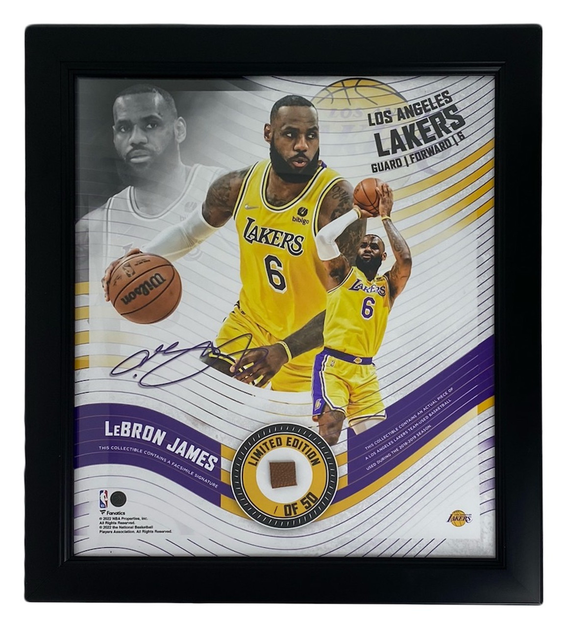 LEBRON JAMES Autographed Purple & Gold Game-Used Floor Display UDA LE  20/23 - Game Day Legends