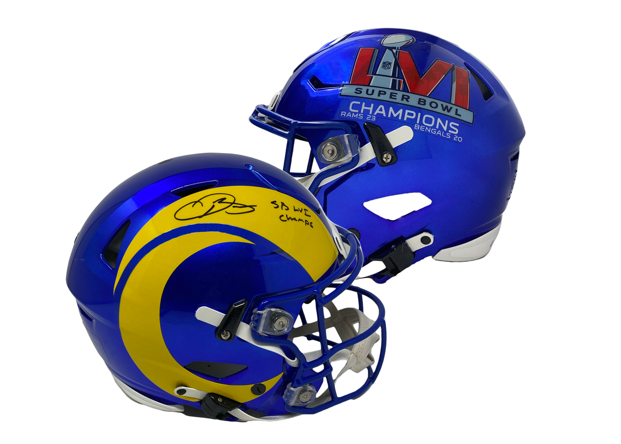 ODELL BECKHAM Jr Autographed SB LVI Champs Rams Speed Flex Helmet FANATICS