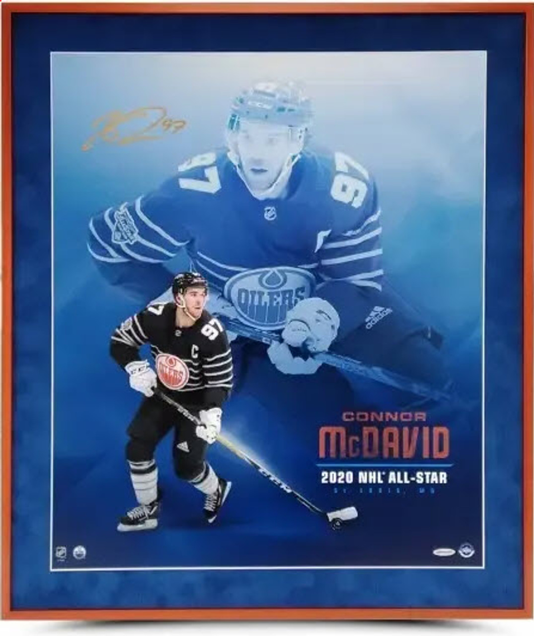 Connor McDavid Autographed & Inscribed Breaking Through 24x16