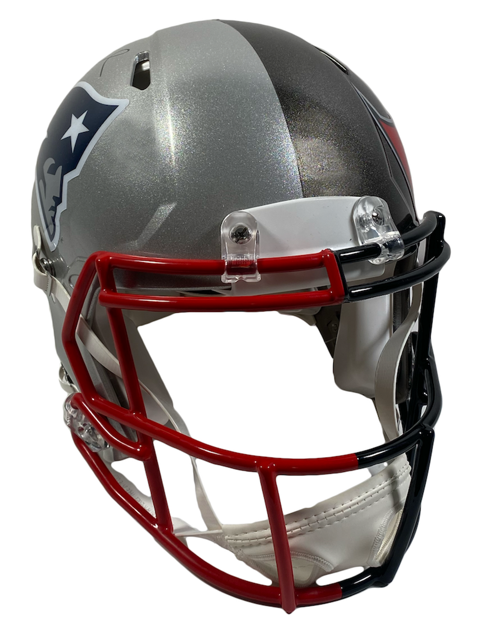 Tom Brady FS Authentic Autographed Blue Chrome Schutt Patriots Helmet Auto  HOF🐐
