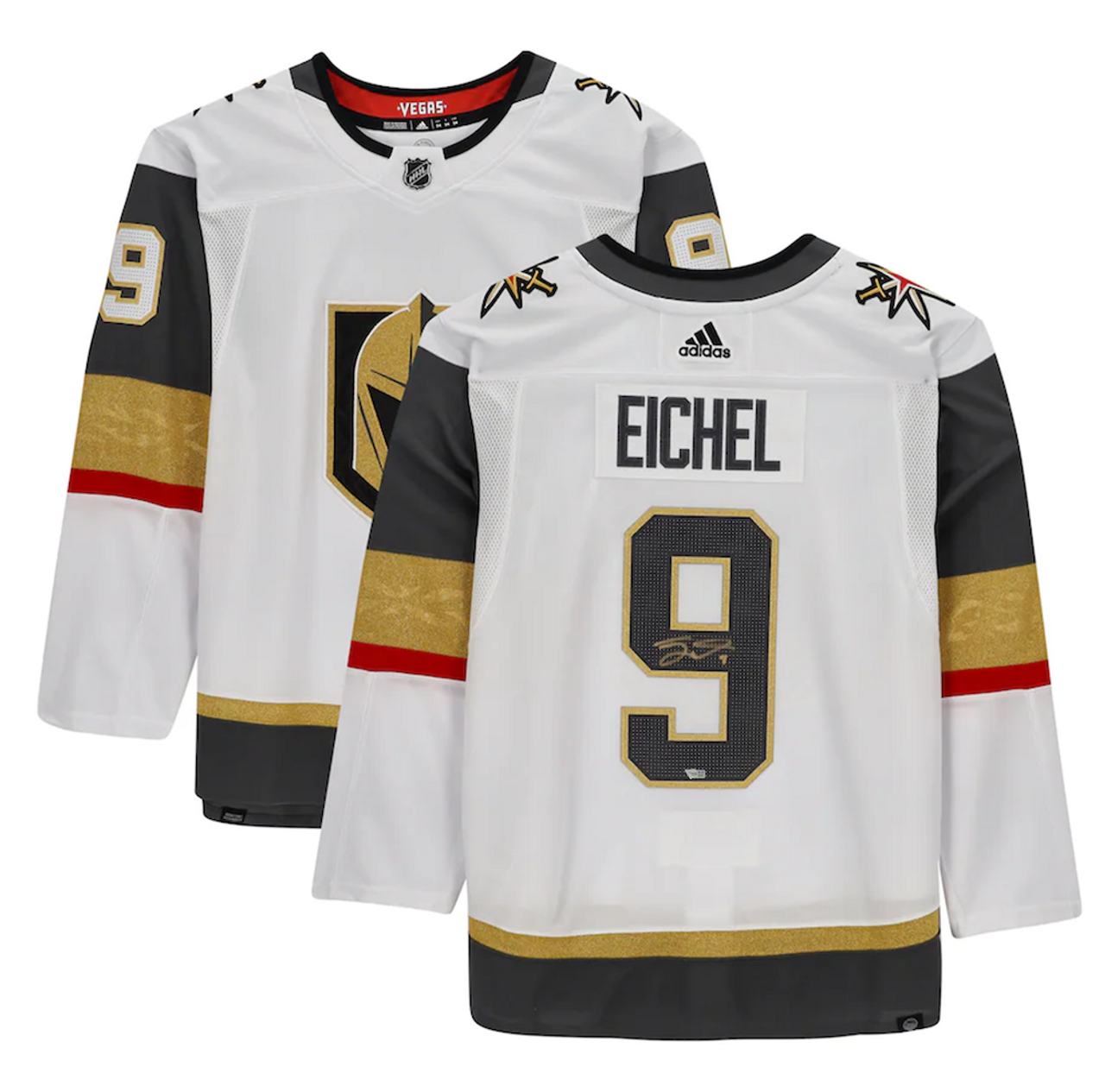 Jack Eichel Signed Golden Knights Authentic Adidas Gold Jersey