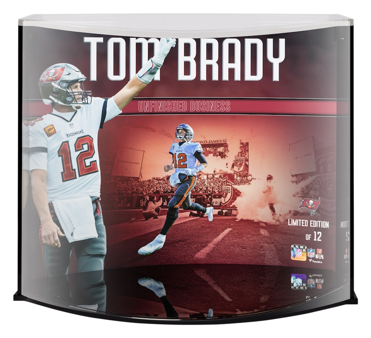 TOM BRADY Autographed Buccaneers Auth. Football Curve Display FANATICS LE  1/12 - Game Day Legends