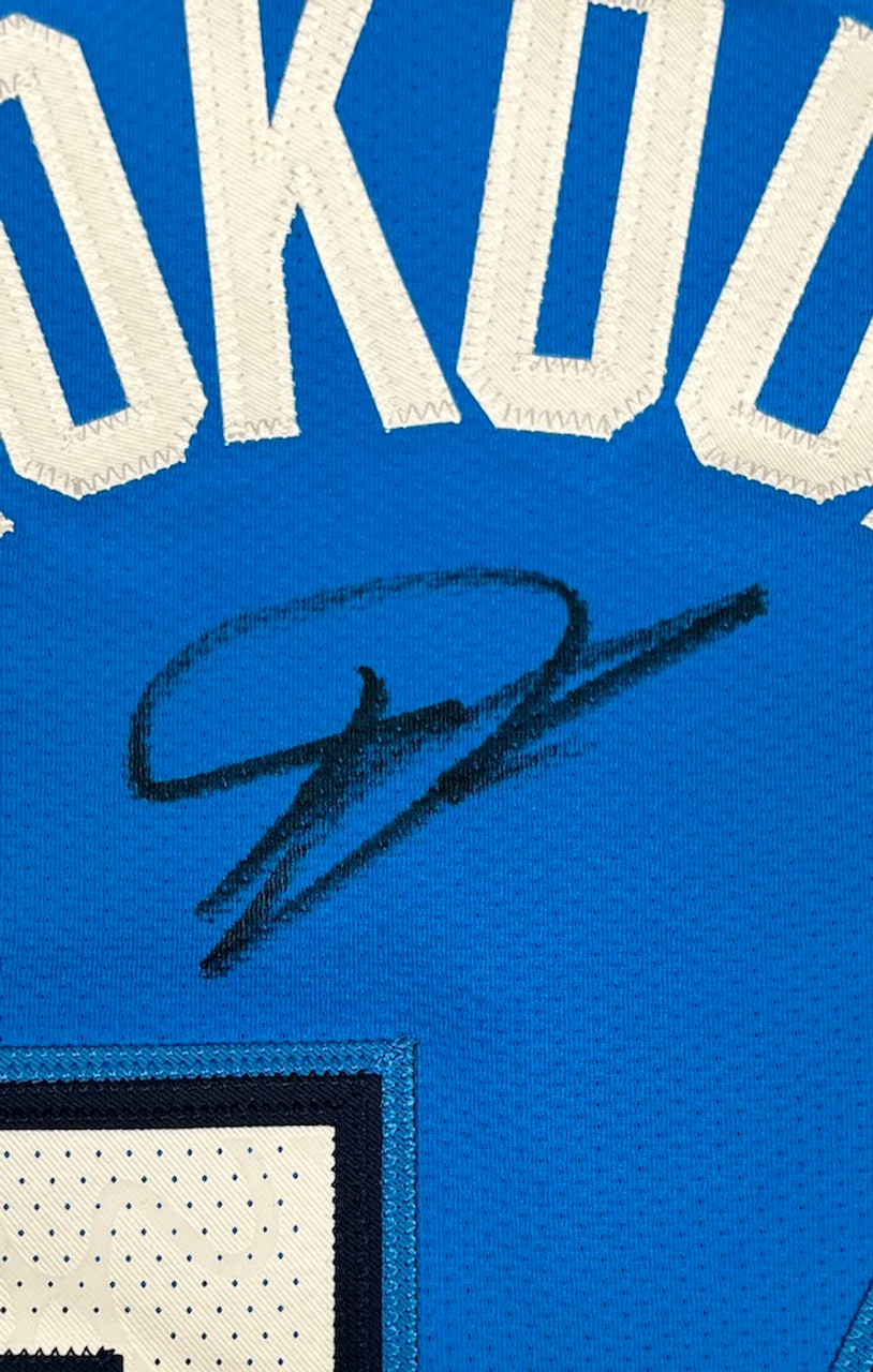 Giannis Antetokounmpo Milwaukee Bucks Autographed Blue Nike 2022-23 City  Edition Authentic Jersey