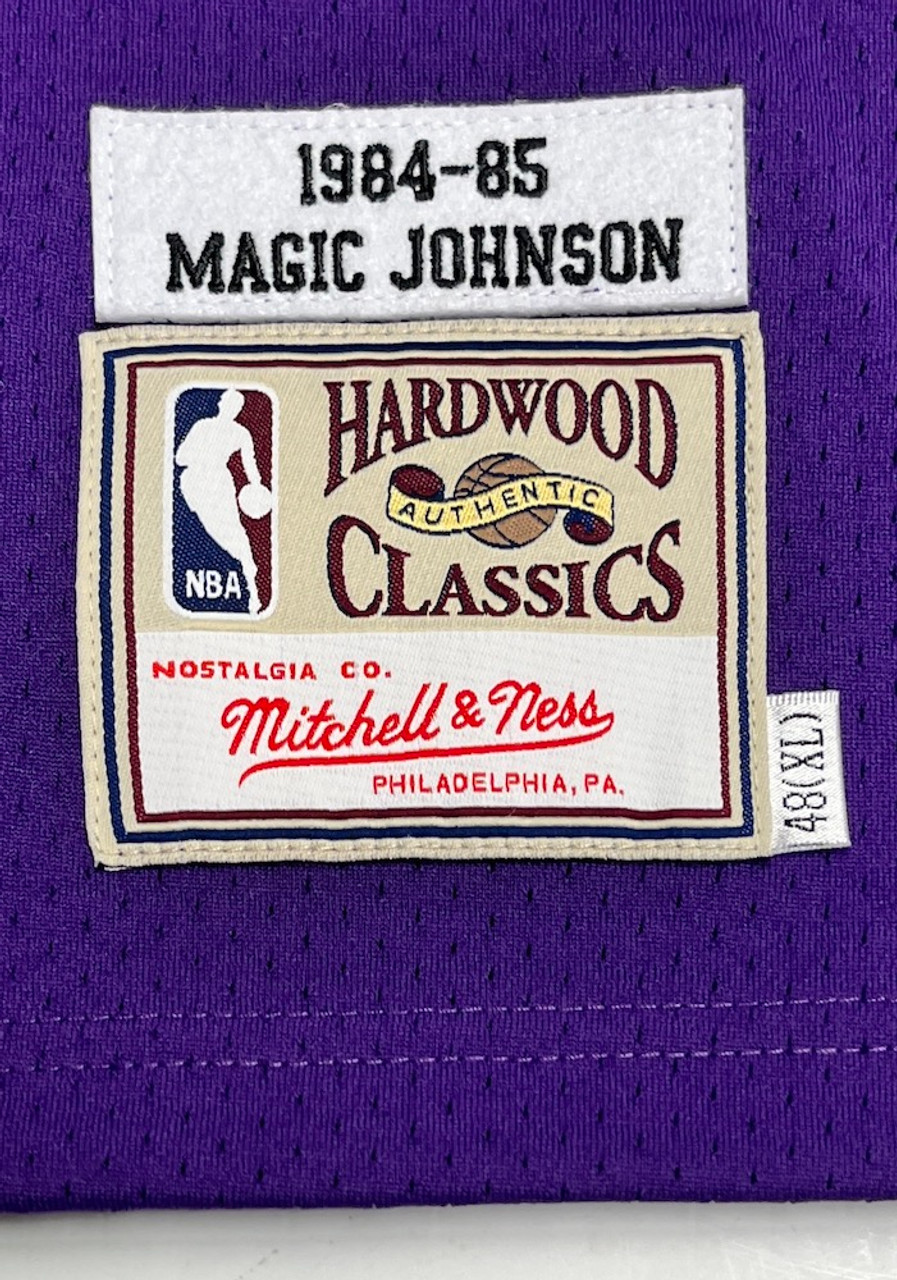 Magic Johnson Signed LA Lakers Purple Mitchell & Ness