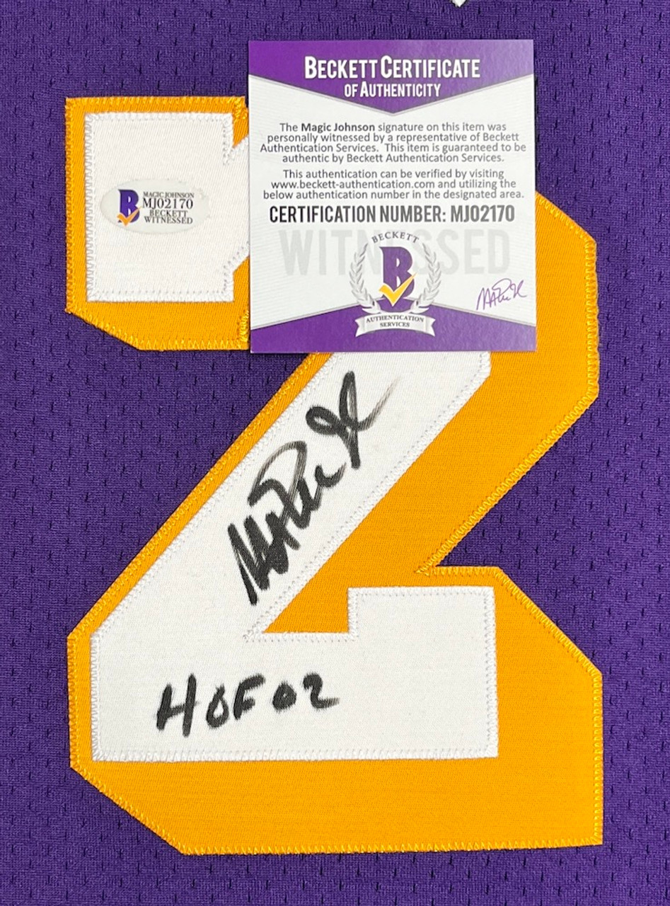 MAGIC JOHNSON Signed Inscribed LA Lakers Tegata LE of 32 UDA.
