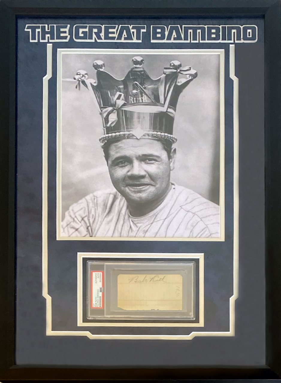 Babe Ruth Yankees 32.5x36.5 Custom Framed Jersey Display with Hall of Fame  Pin