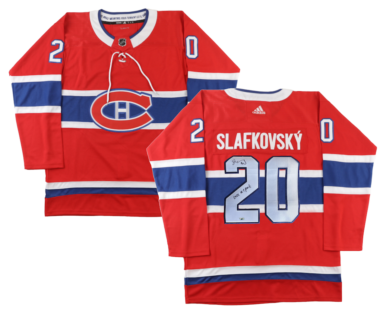 Juraj Slafkovsky Montreal Canadiens Autographed Fanatics Authentic Red  Adidas Authentic Jersey with 2022 #1 Pick Inscription