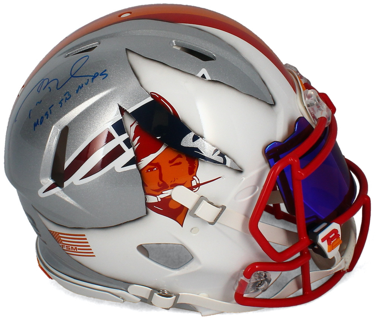 Tom Brady, Autographed, FLASH Riddell Mini Helmet (Scarce / Vintage) Bucs