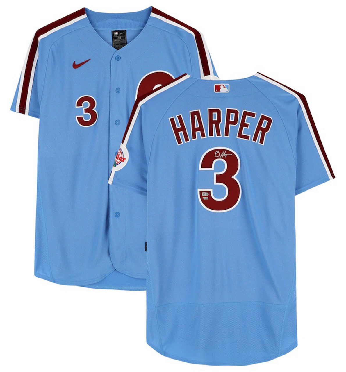 BRYCE HARPER Autographed Philadelphia Phillies Authentic Blue Jersey  FANATICS