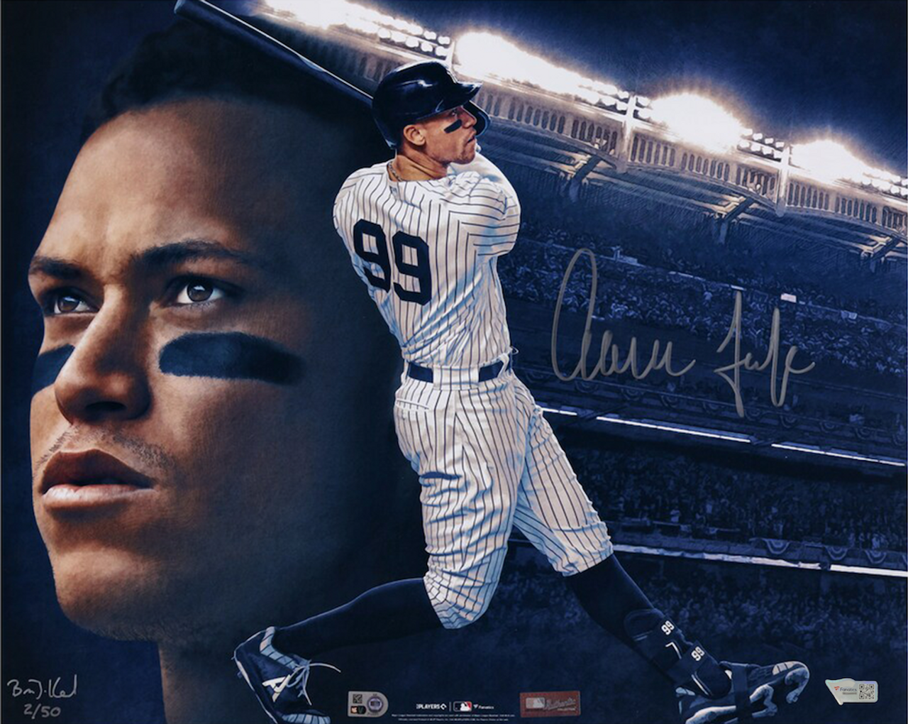 AARON JUDGE Autographed Yankees 16 x 20 B. Konnick Photo Print