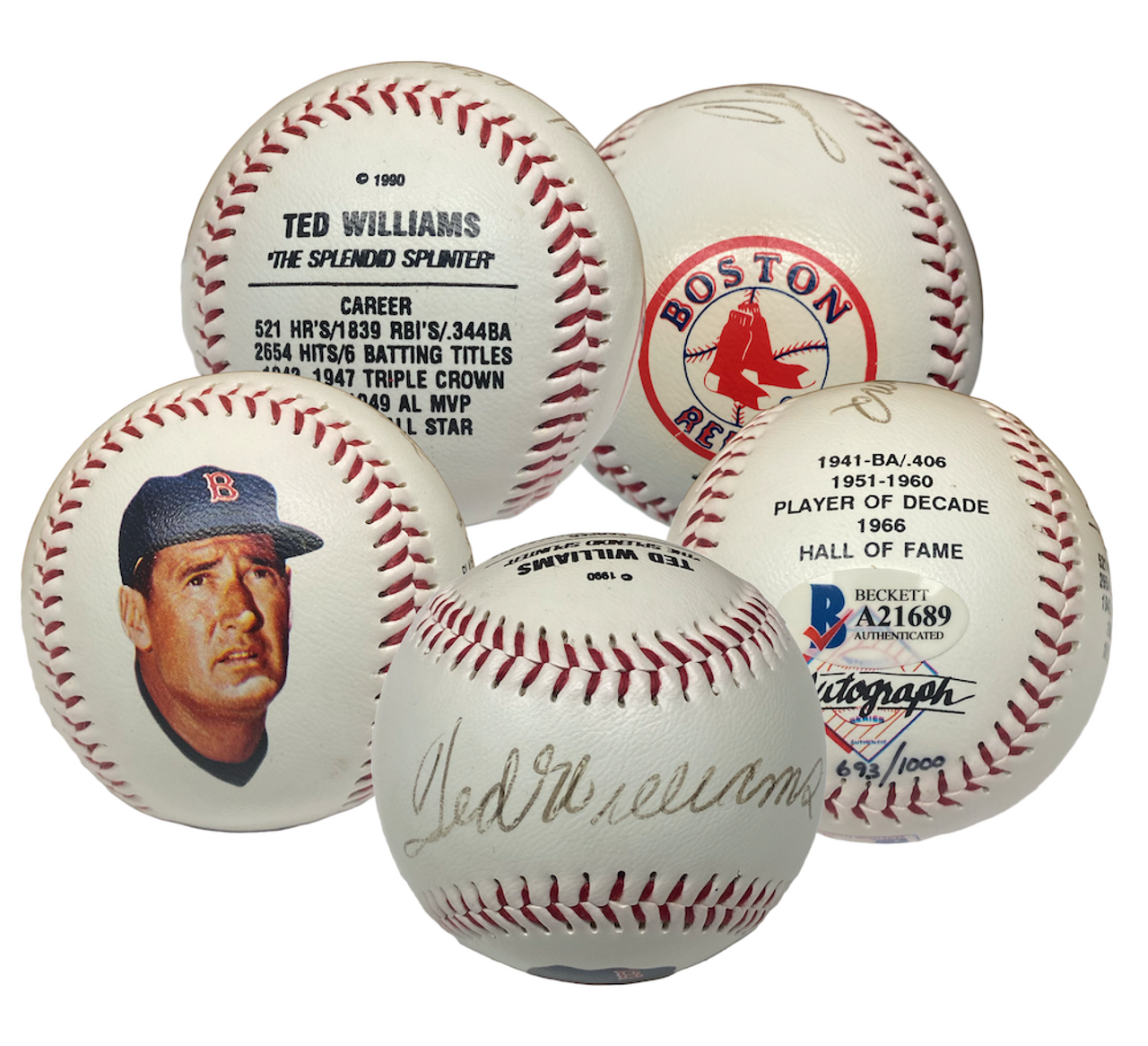 TED WILLIAMS Autographed Red Sox Stat Mural Baseball BECKETT LE 1000 - Game  Day Legends