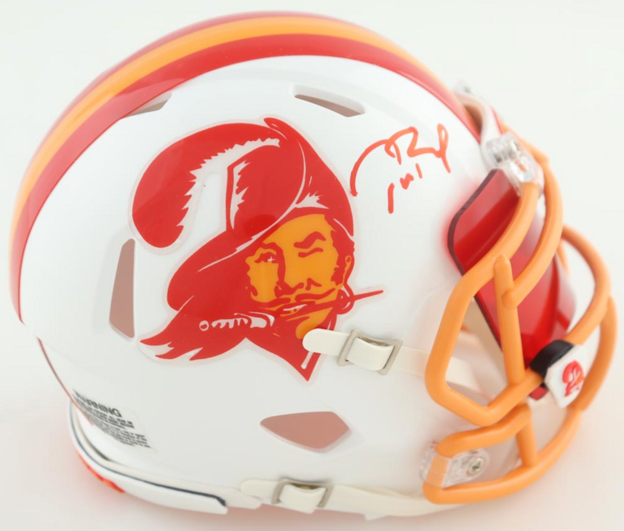 TOM BRADY Autographed Tampa Bay Buccaneers Black Matte Mini Helmet