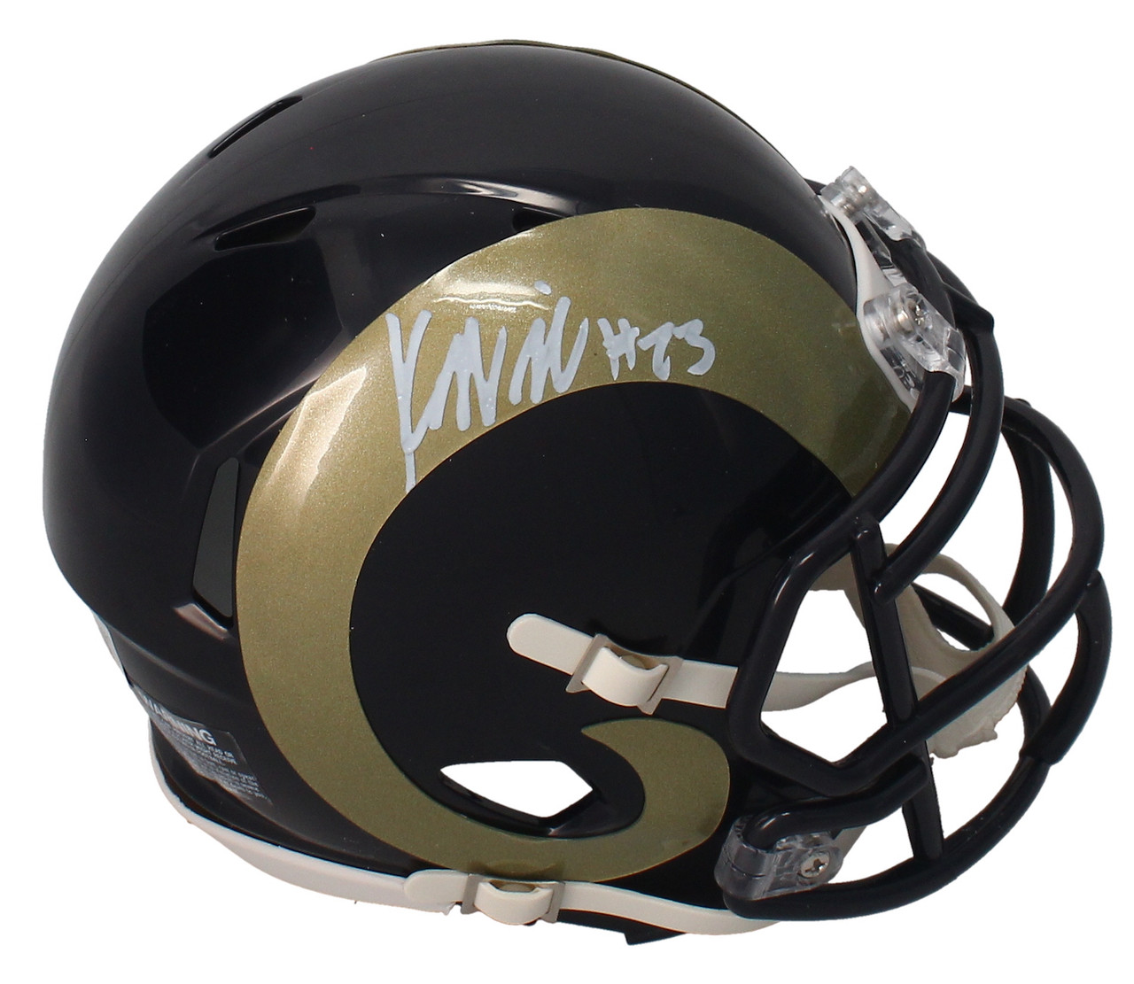 LA Rams Throwback White Horns Speed Full Size Replica Football Helmet By Riddell
