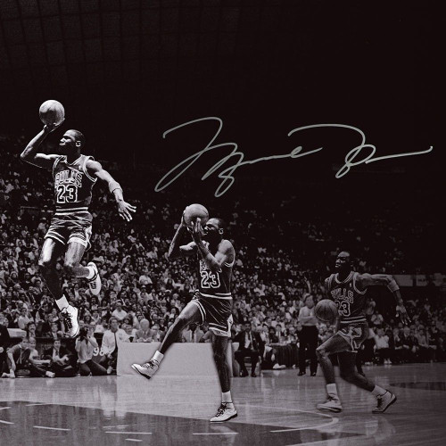 MICHAEL JORDAN Autographed "We Have Liftoff" 36" x 18" Photograph UDA LE 123