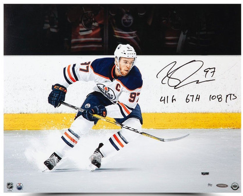 CONNOR MCDAVID Edmonton Oilers Autographed / Inscribed "Snow The Cameraman" 16 x 20 Photograph Limited Edition of 97 UDA