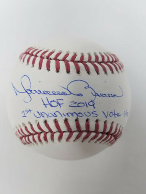 MARIANO RIVERA New York Yankees Signed "HOF 2019" & "1st Unanimous Vote" Baseball STEINER LE 42