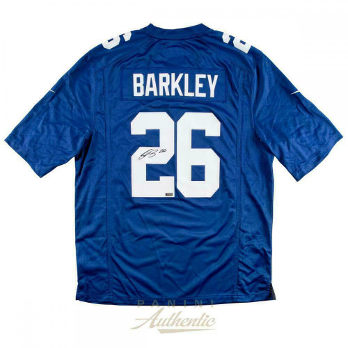 SAQUON BARKLEY Autographed New York Giants Nike Blue Jersey PANINI