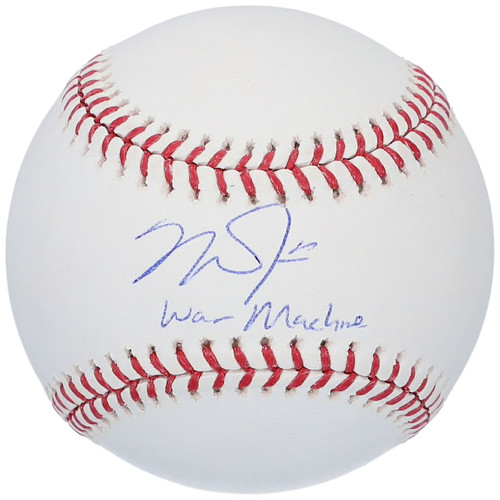 MIKE TROUT Los Angeles Angels Autographed and Inscribed "WAR MACHINE" Official MLB Baseball MLB AUTHENTICATED