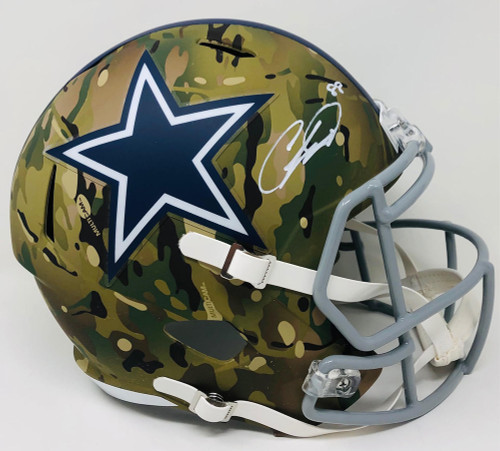 CEEDEE LAMB Autographed Dallas Cowboys Camo Alternate Speed Full Size Helmet FANATICS