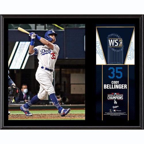 CODY BELLINGER Los Angeles Dodgers 2020 MLB World Series Champions 12" x 15" Sublimated Plaque FANATICS